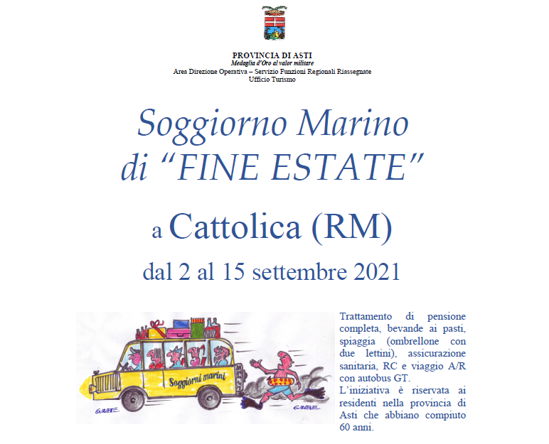 Soggiorno marino a Cattolica con la Provincia di Asti 